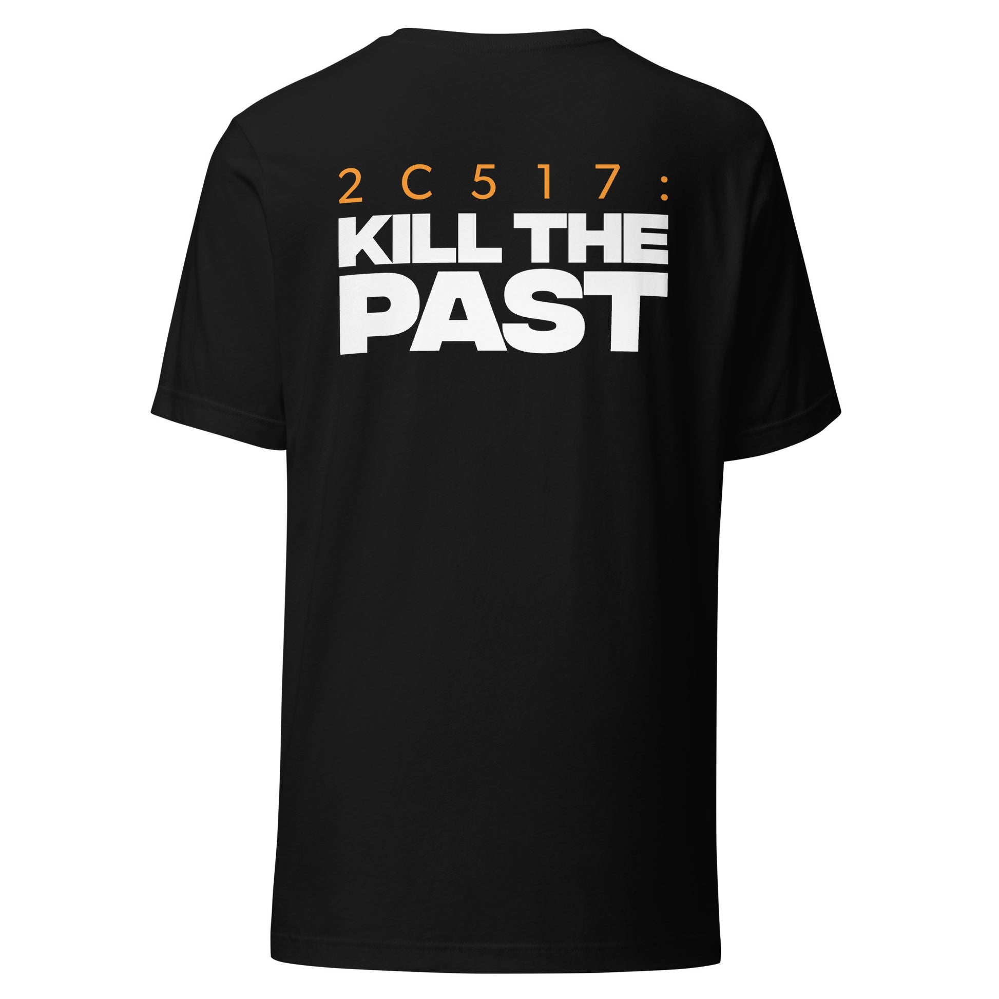 Men's Christian verse-code tee in black — Kill The Past, 2 Corinthians 5:17 (2C517) | TRŪ Wear